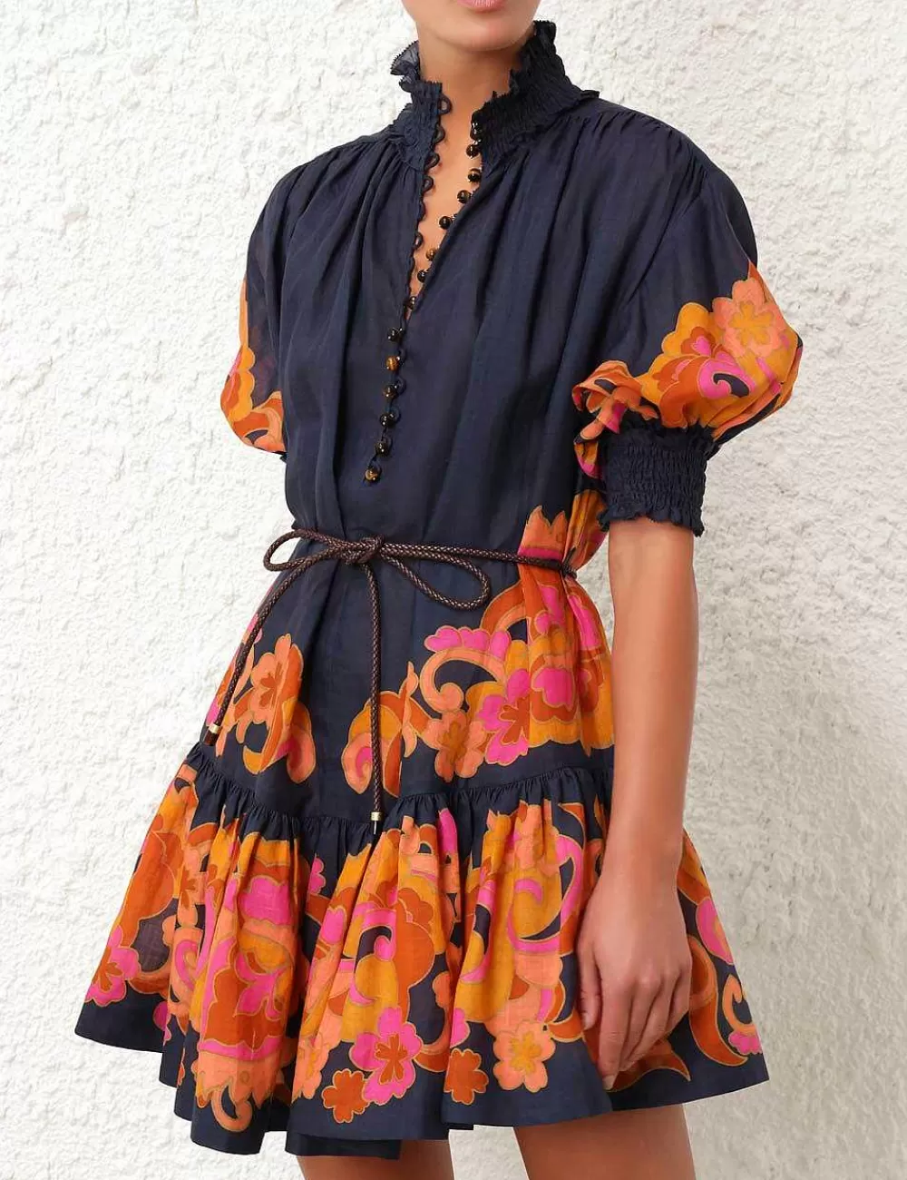 Clearance ZIMMERMANN Acadian Lantern Mini Dress