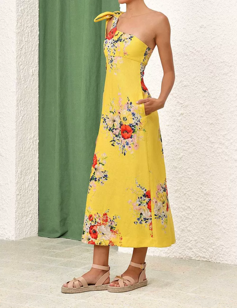Cheap ZIMMERMANN Alight Asymmetric Midi Dress
