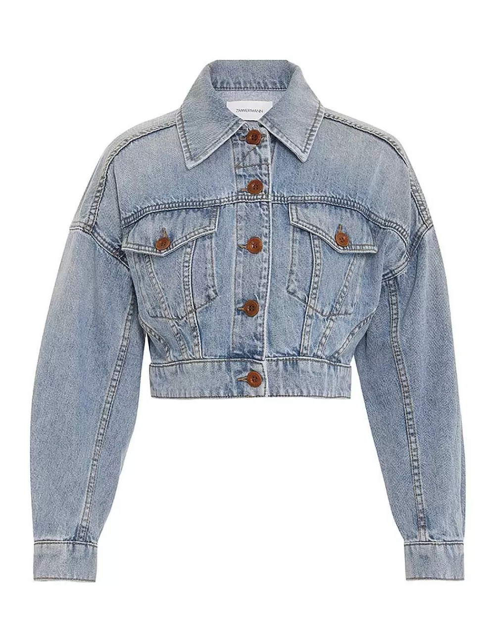 Cheap ZIMMERMANN Alight Cropped Denim Jacket