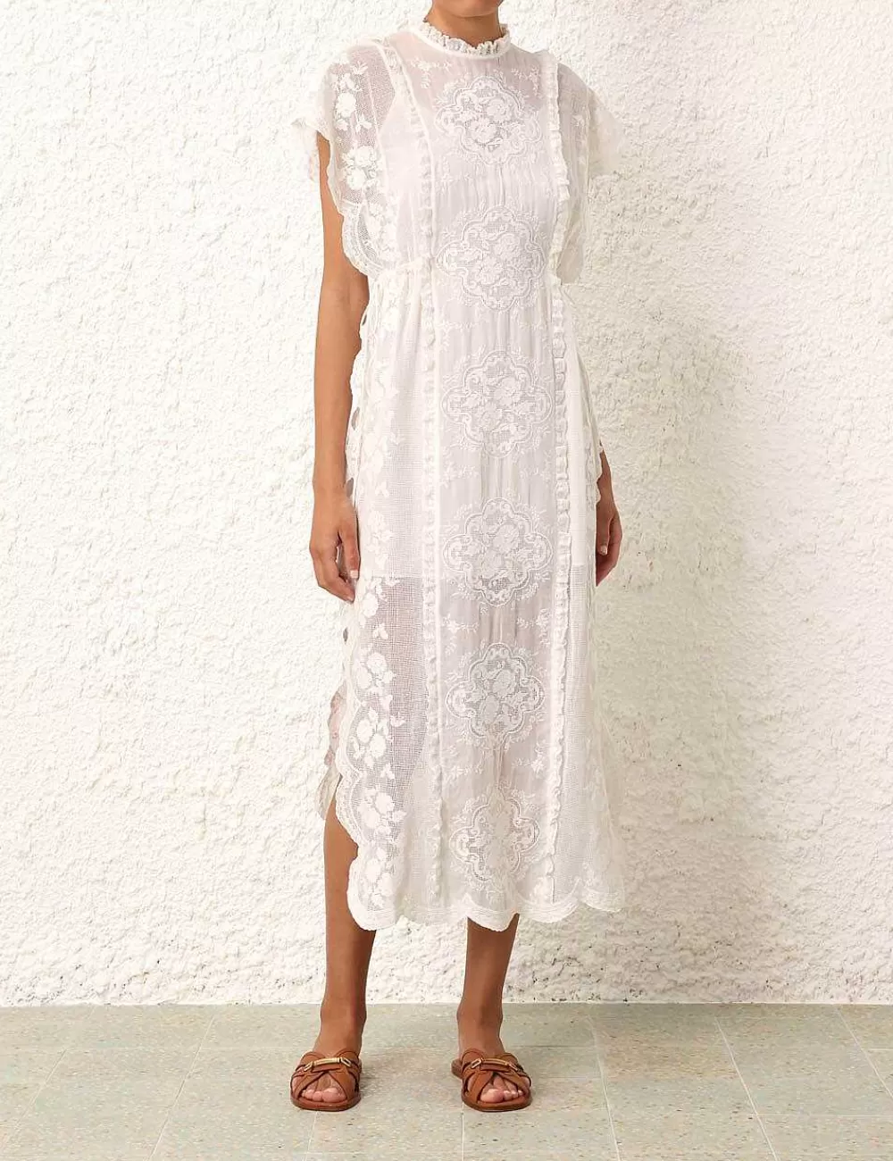 Store ZIMMERMANN Alight Draw Waist Midi Dress