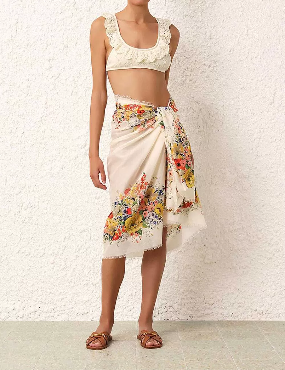 Fashion ZIMMERMANN Alight Frill Knit Scoop Bikini