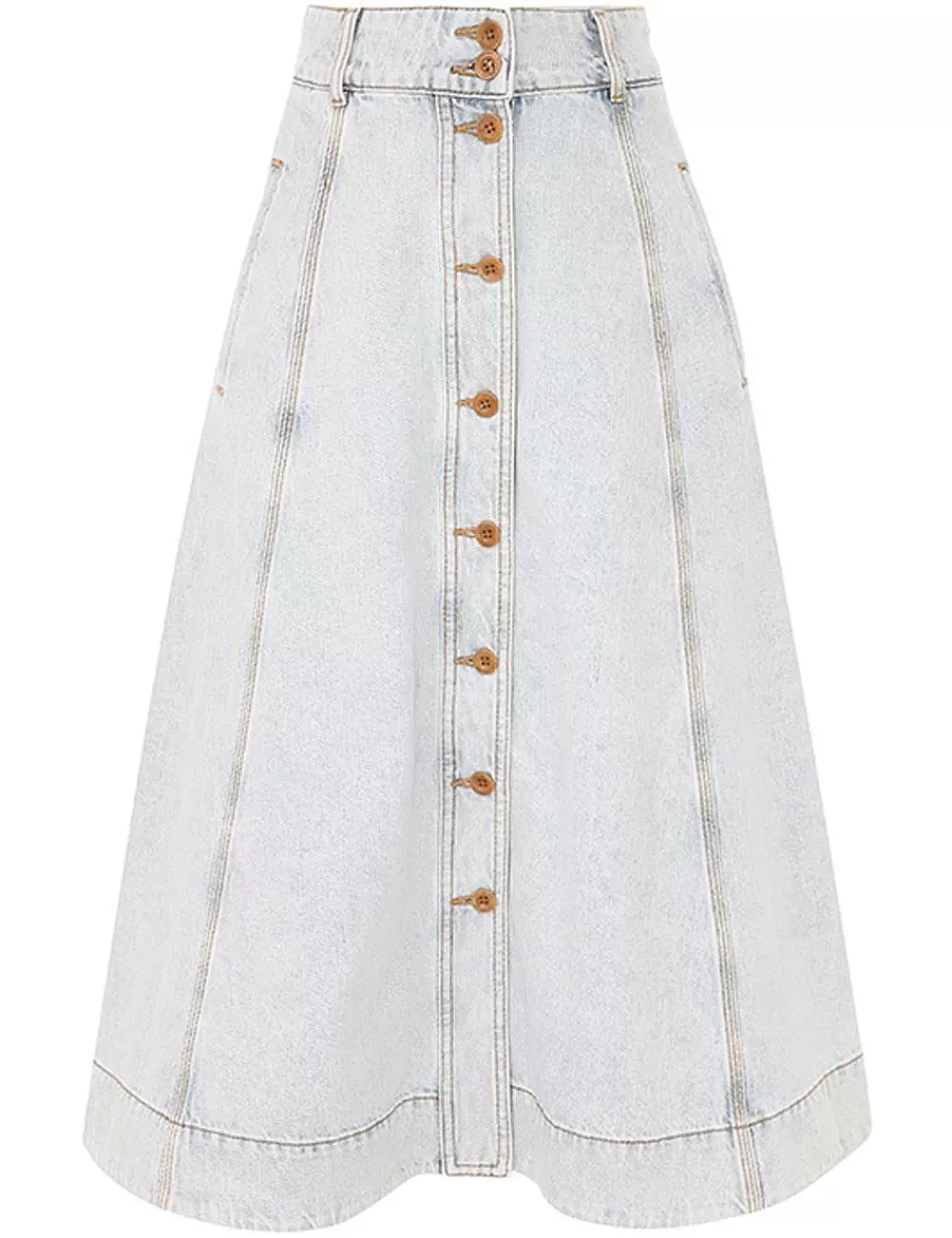 Clearance ZIMMERMANN August A Line Denim Skirt
