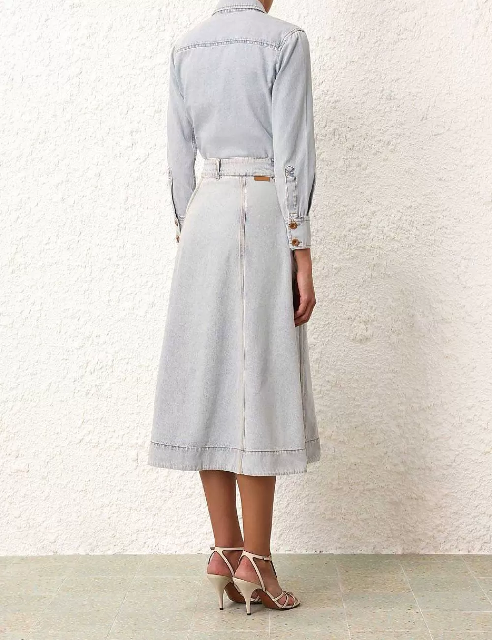 Hot ZIMMERMANN August A Line Denim Skirt