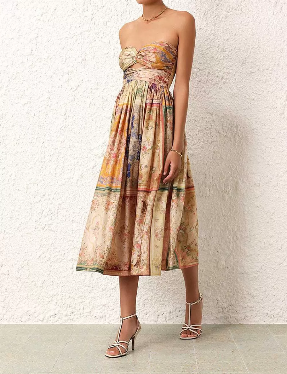 Cheap ZIMMERMANN August Tie Front Midi Dress