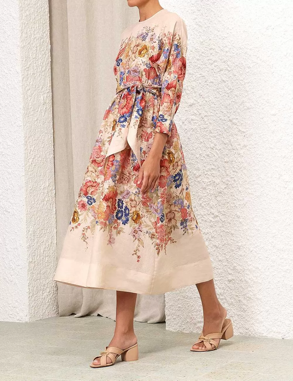 Best Sale ZIMMERMANN August Tie Waist Midi Dress
