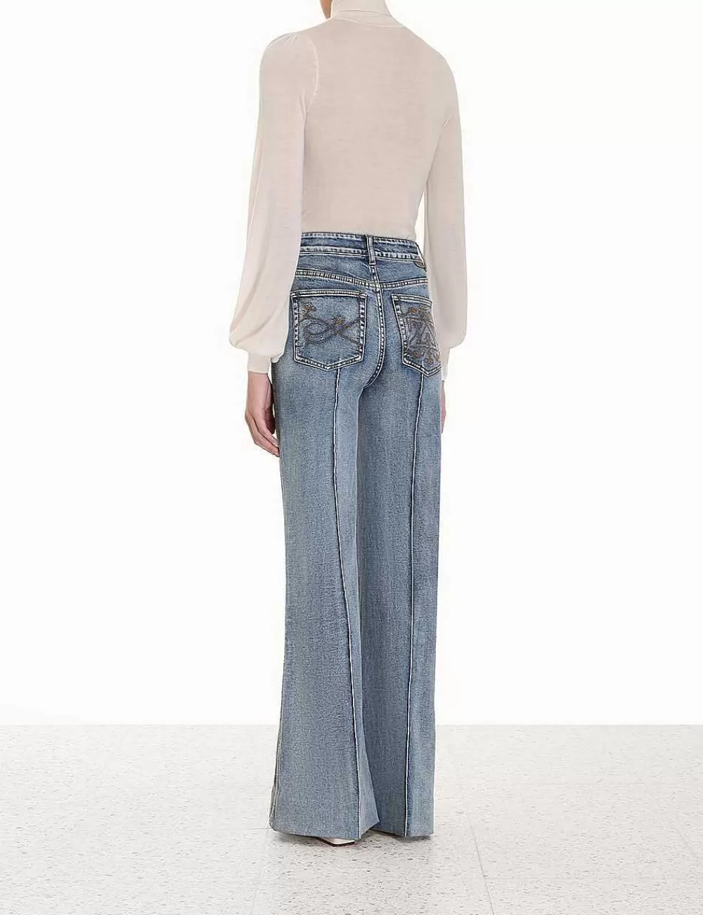 Discount ZIMMERMANN Blouson Tie-Neck Sweater