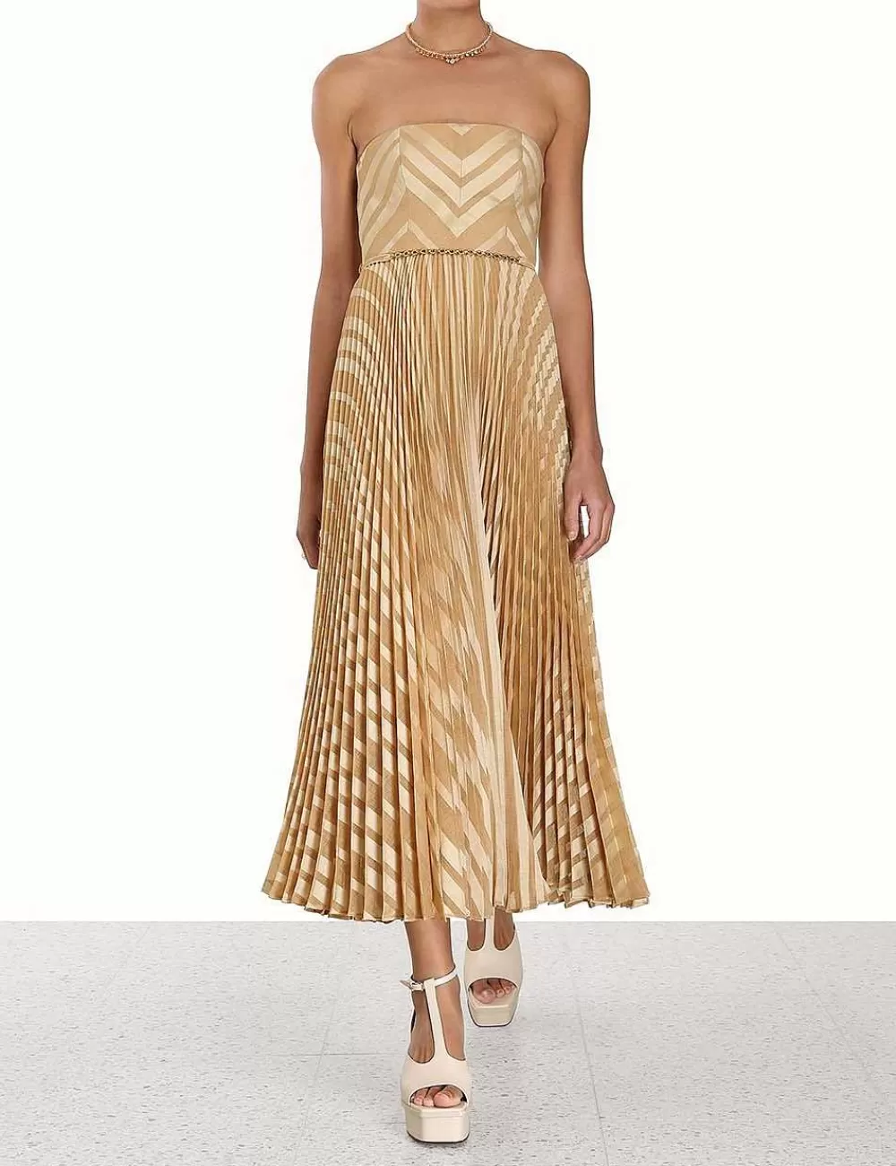 Shop ZIMMERMANN Burnout Pleated Dress