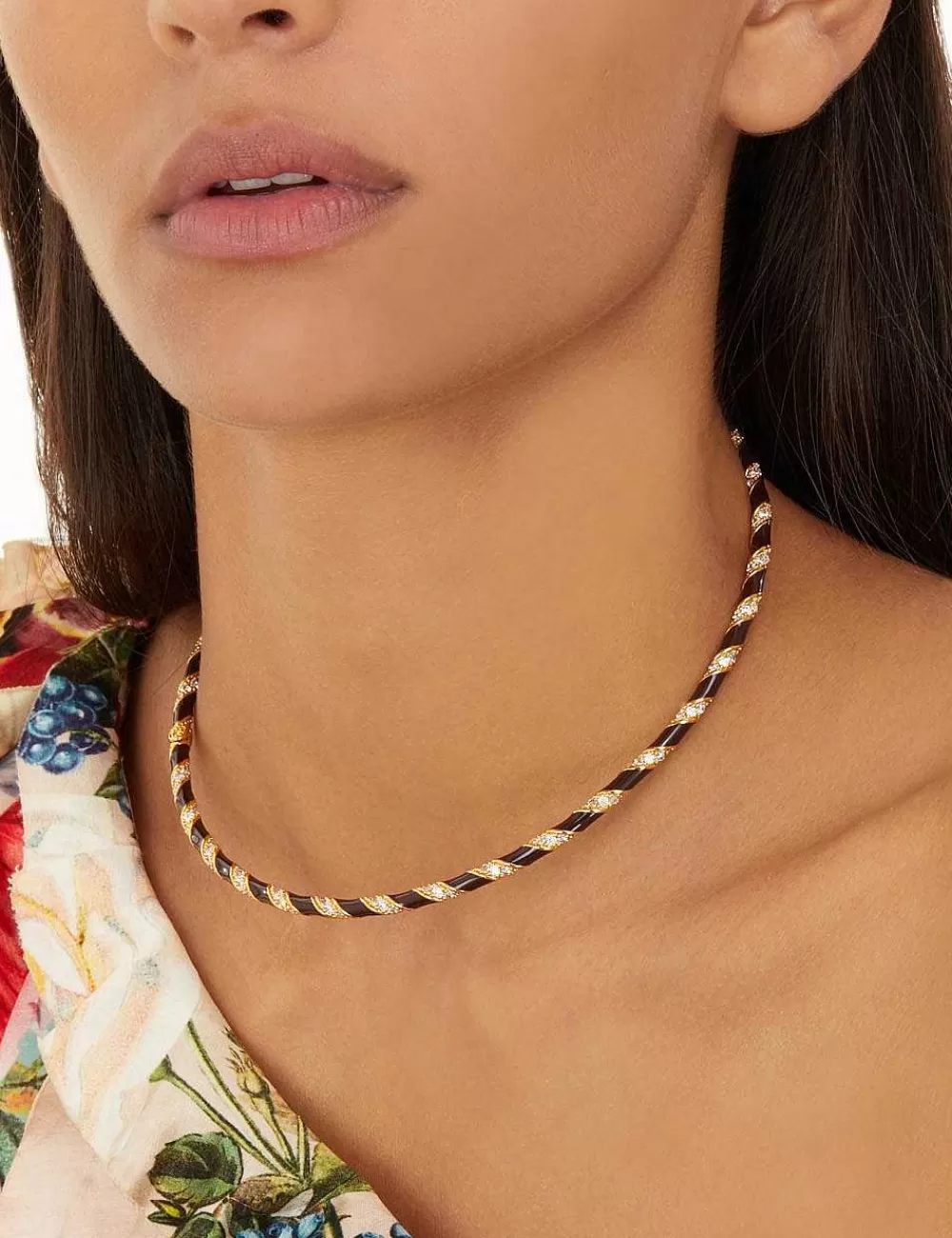 Shop ZIMMERMANN Candy Stripe Pave Choker