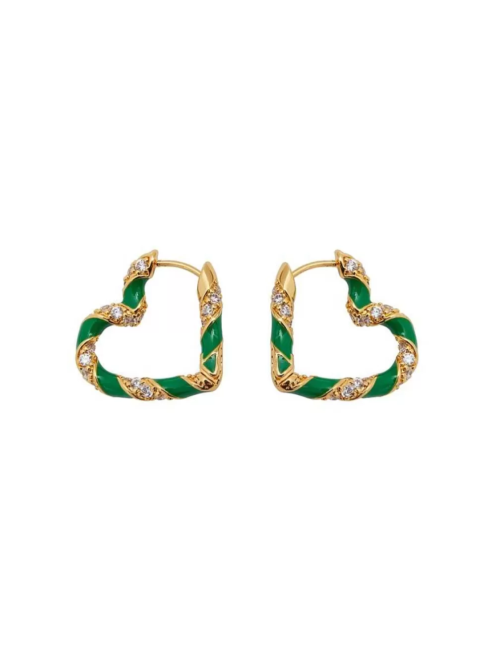 Flash Sale ZIMMERMANN Candy Stripe Pave Heart Hoops