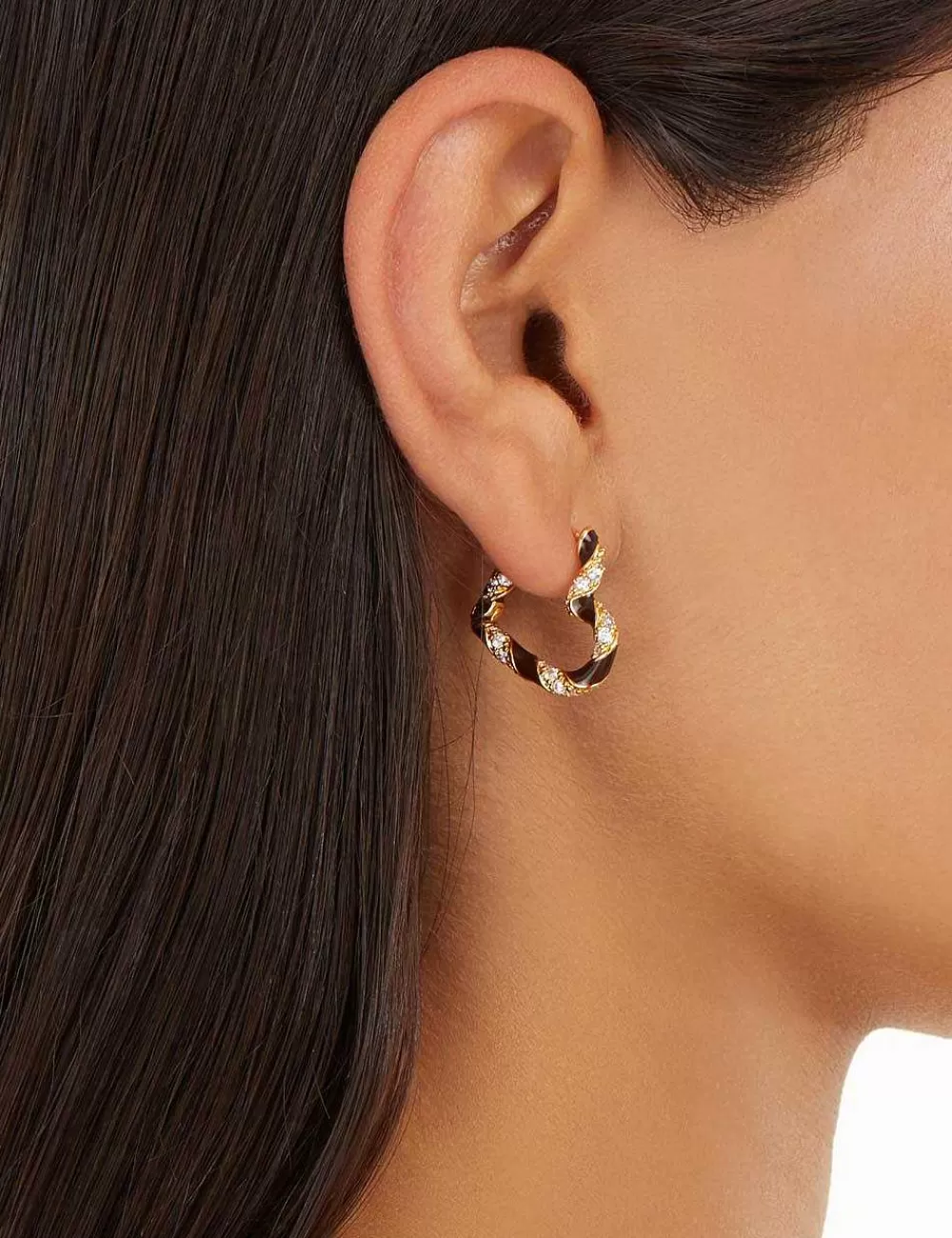 Clearance ZIMMERMANN Candy Stripe Pave Heart Hoops