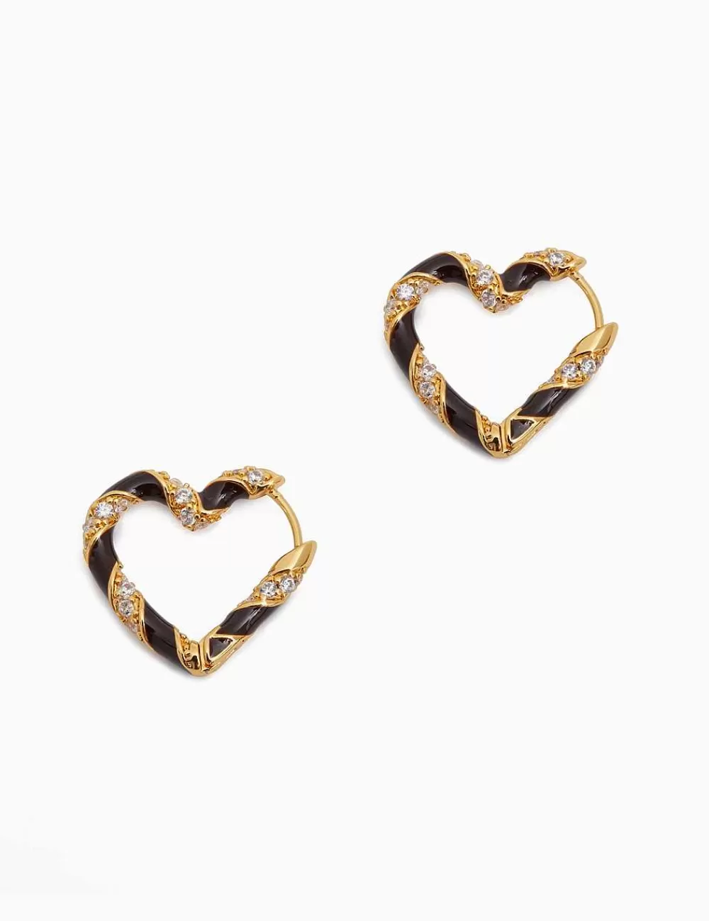 New ZIMMERMANN Candy Stripe Pave Heart Hoops