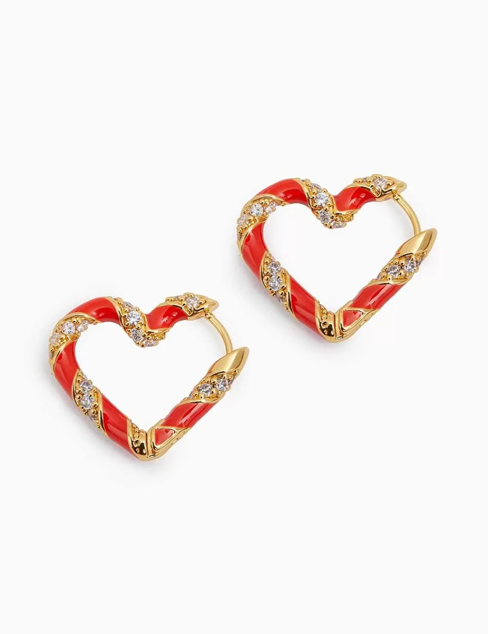 Clearance ZIMMERMANN Candy Stripe Pave Heart Hoops