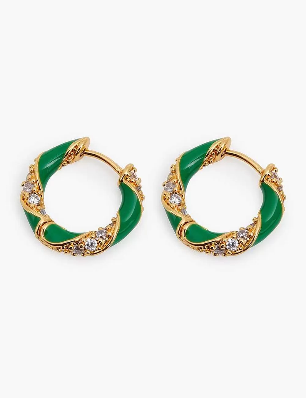 Best Sale ZIMMERMANN Candy Stripe Pave Hoops