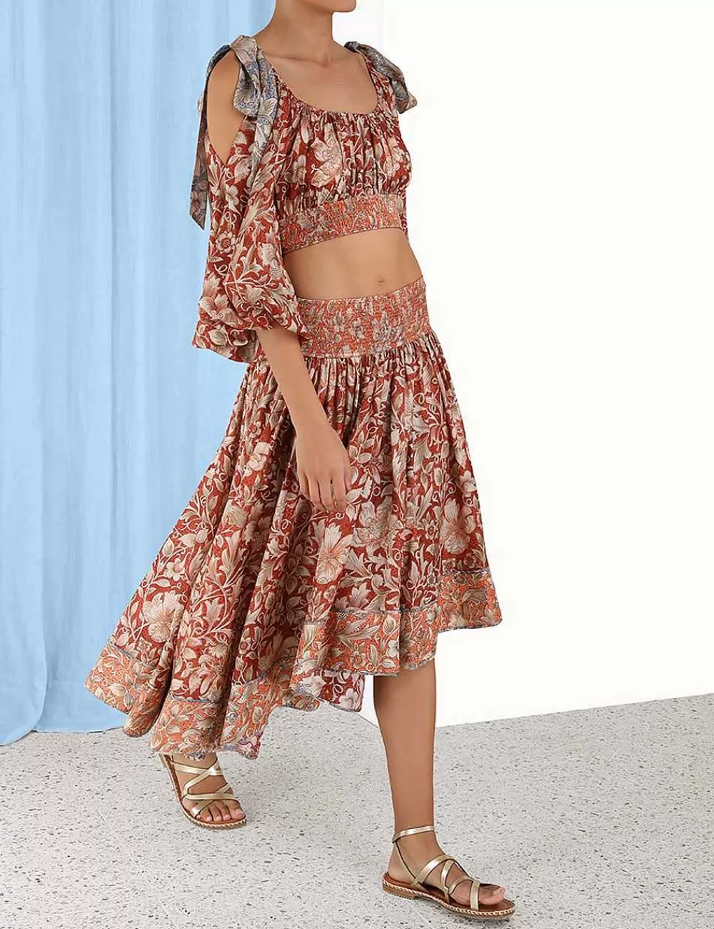Shop ZIMMERMANN Chintz Asymmetrical Skirt