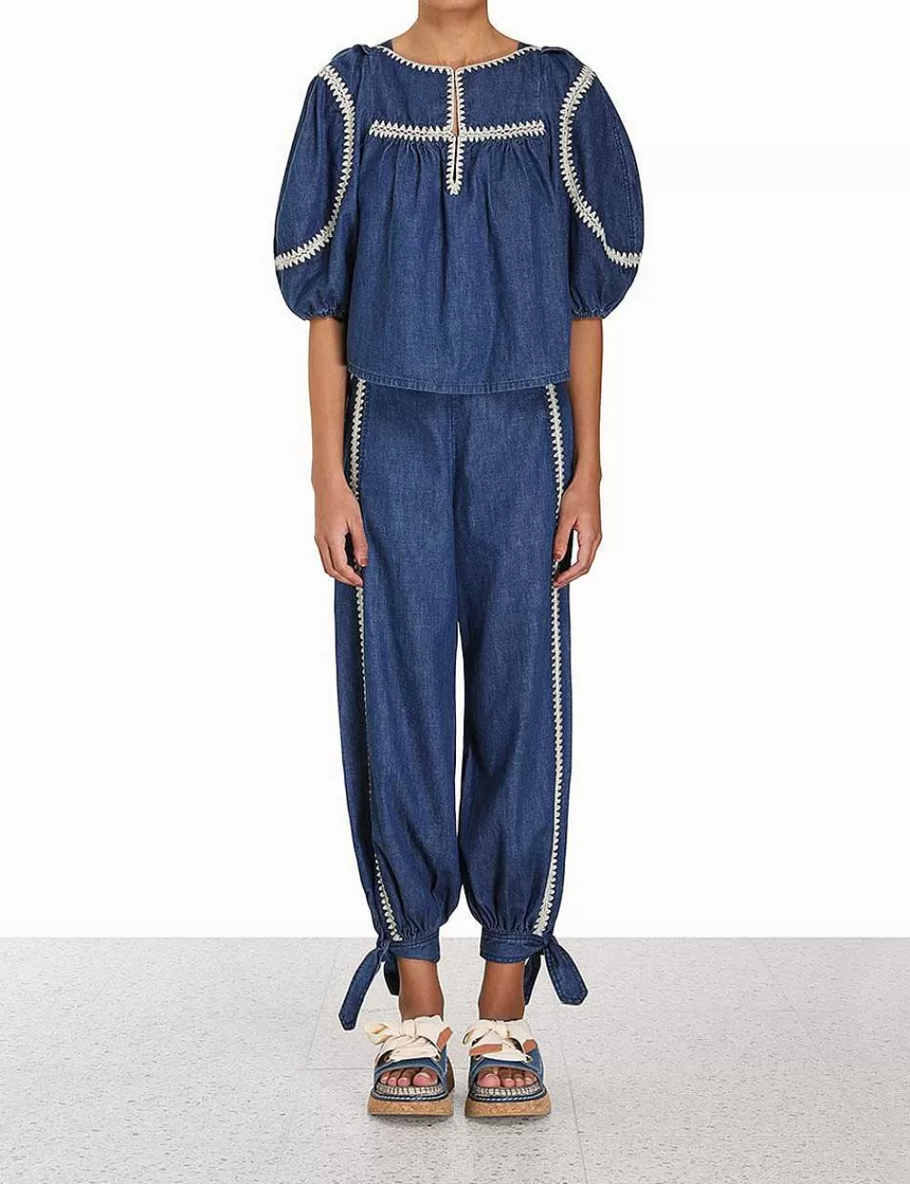 Best Sale ZIMMERMANN Chintz Denim Harem Pant