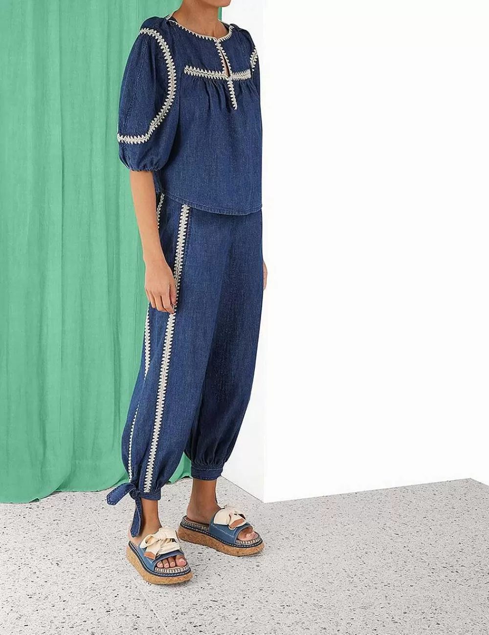 Best Sale ZIMMERMANN Chintz Denim Harem Pant