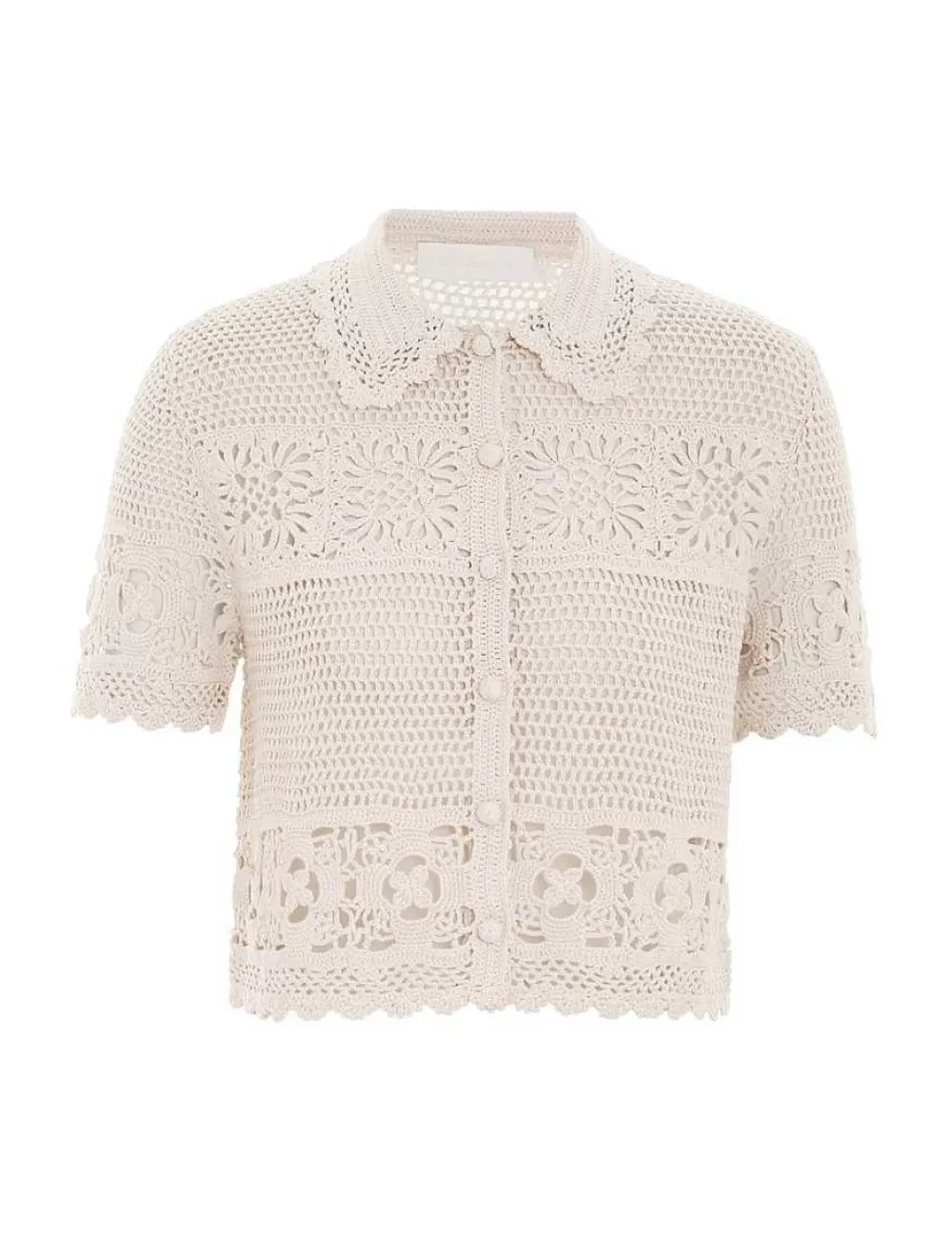 Best Sale ZIMMERMANN Chintz Hand Crochet Shirt