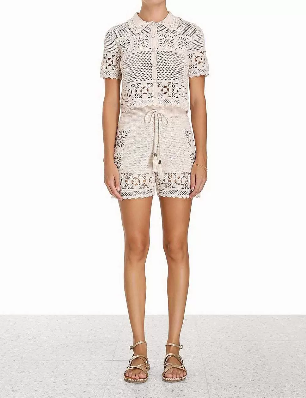 Best Sale ZIMMERMANN Chintz Hand Crochet Shirt