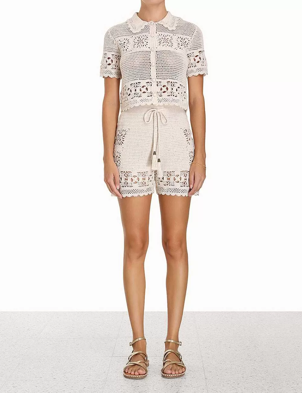 Cheap ZIMMERMANN Chintz Hand Crochet Shorts