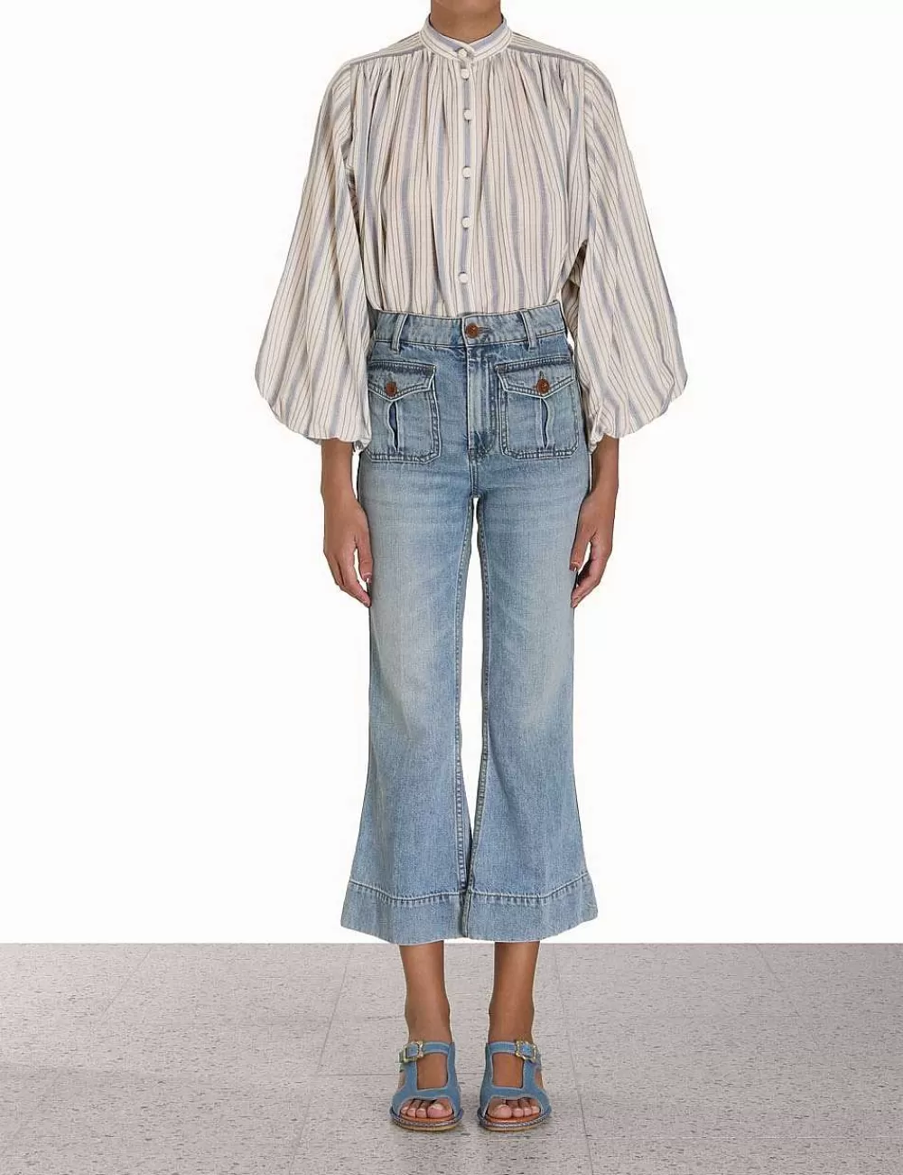 Discount ZIMMERMANN Chintz Striped Billow Blouse