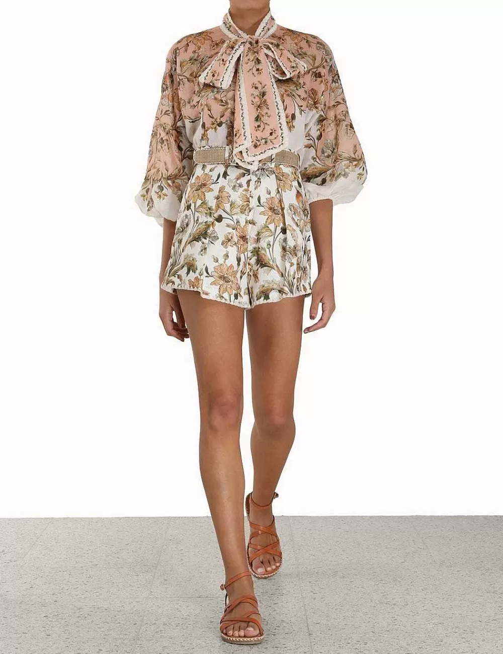 Best Sale ZIMMERMANN Chintz Tie Neck Blouse