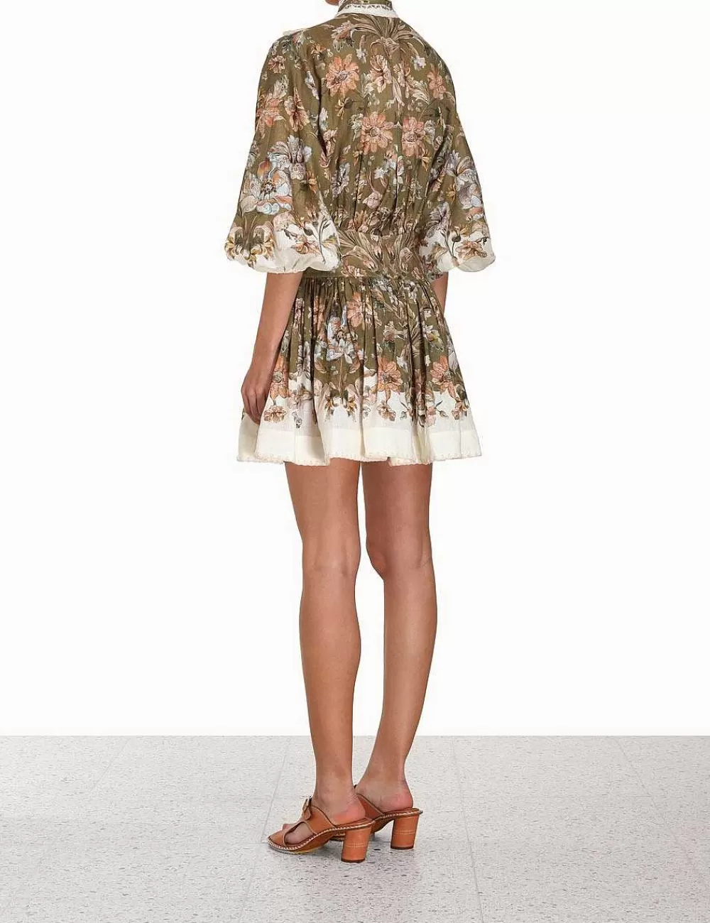 Discount ZIMMERMANN Chintz Tie Neck Mini Dress