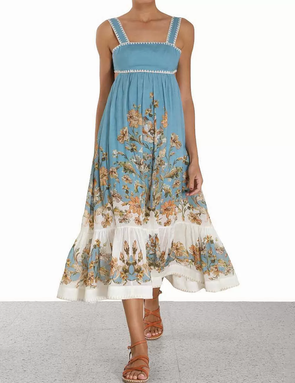 Best ZIMMERMANN Chintz Tiered Midi Dress