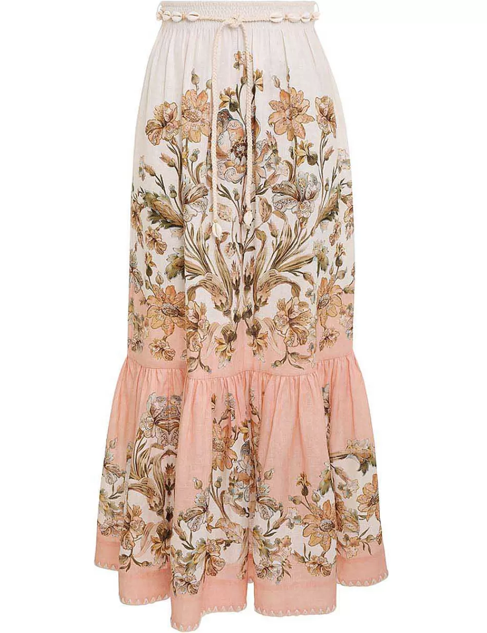 Clearance ZIMMERMANN Chintz Tiered Midi Skirt