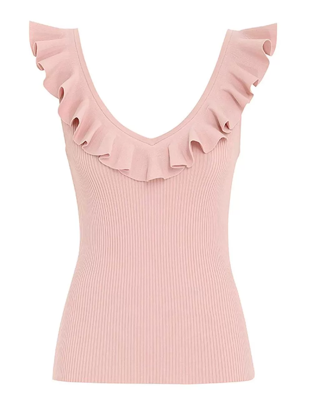 Fashion ZIMMERMANN Chintz V-Neck Frill Tank