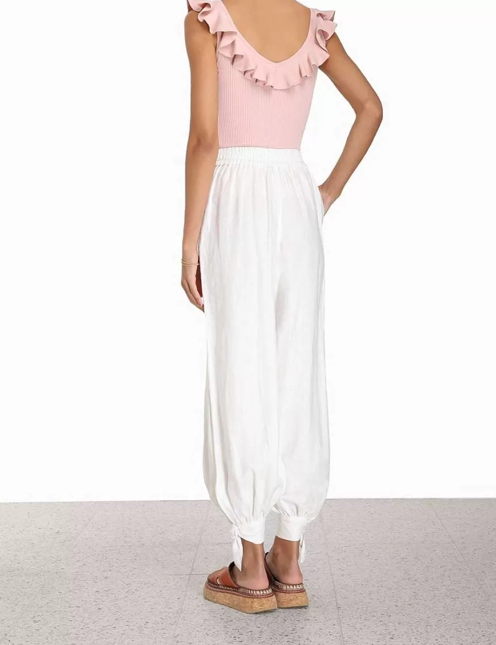 Best ZIMMERMANN Chintz V-Neck Frill Tank