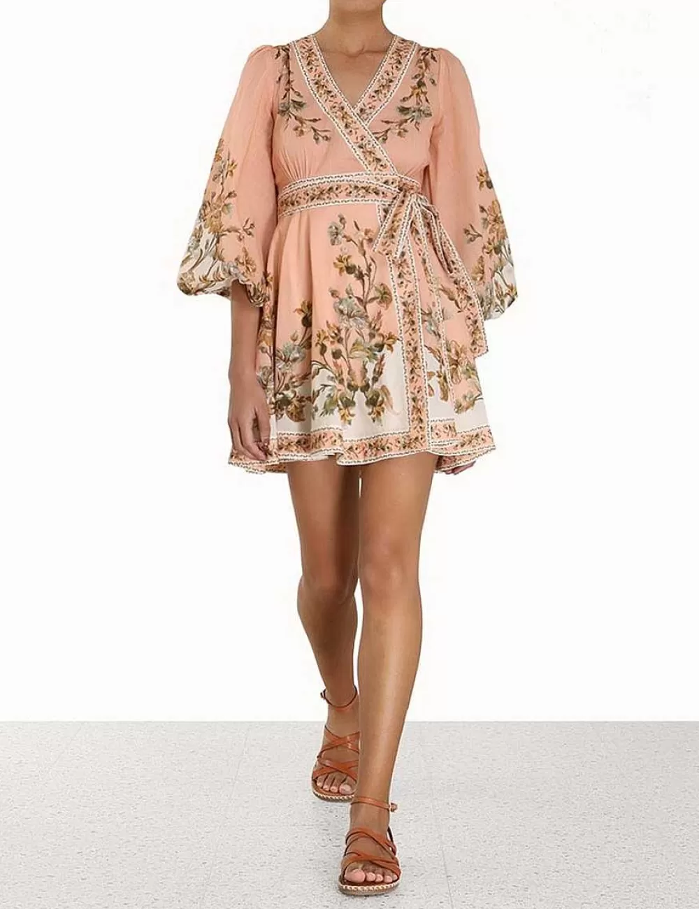 Best ZIMMERMANN Chintz Wrap Mini Dress