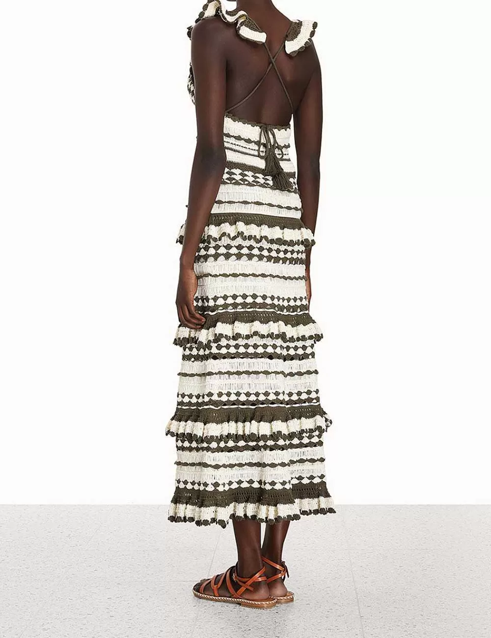 Clearance ZIMMERMANN Devi Crochet Frill Dress