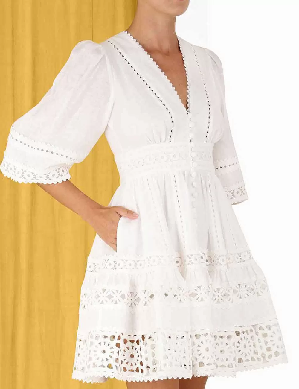 Flash Sale ZIMMERMANN Devi Spliced Billow Mini Dress