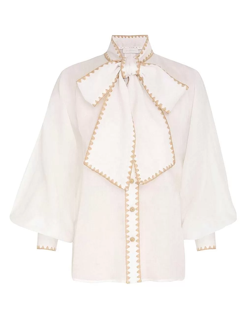 Clearance ZIMMERMANN Devi Tie Neck Blouse