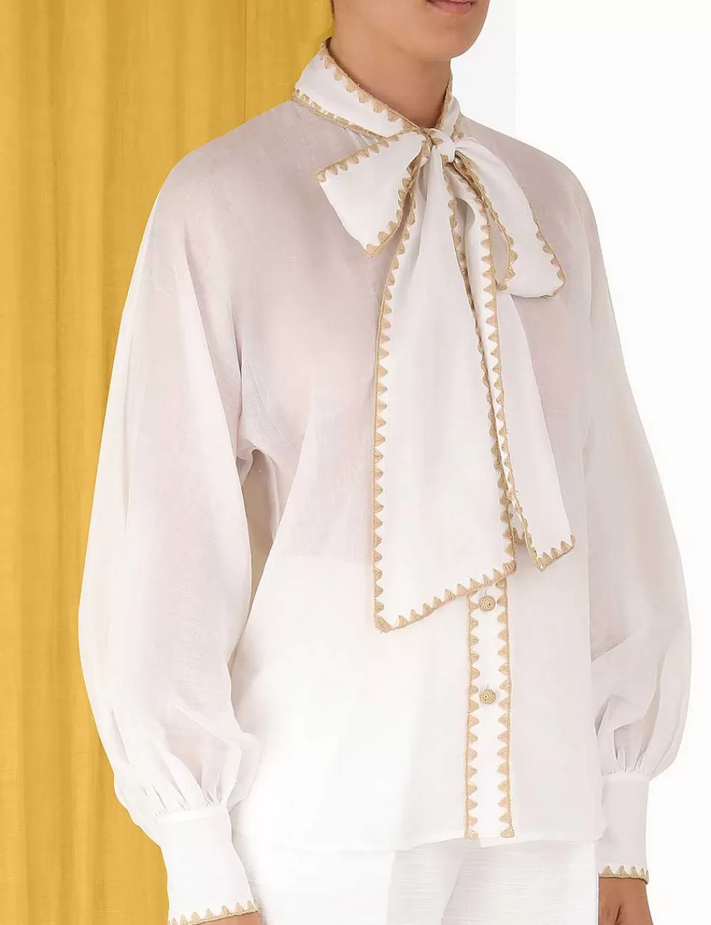 Store ZIMMERMANN Devi Tie Neck Blouse