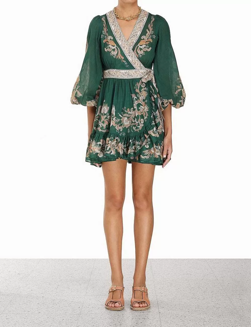 Store ZIMMERMANN Devi Wrap Mini Dress