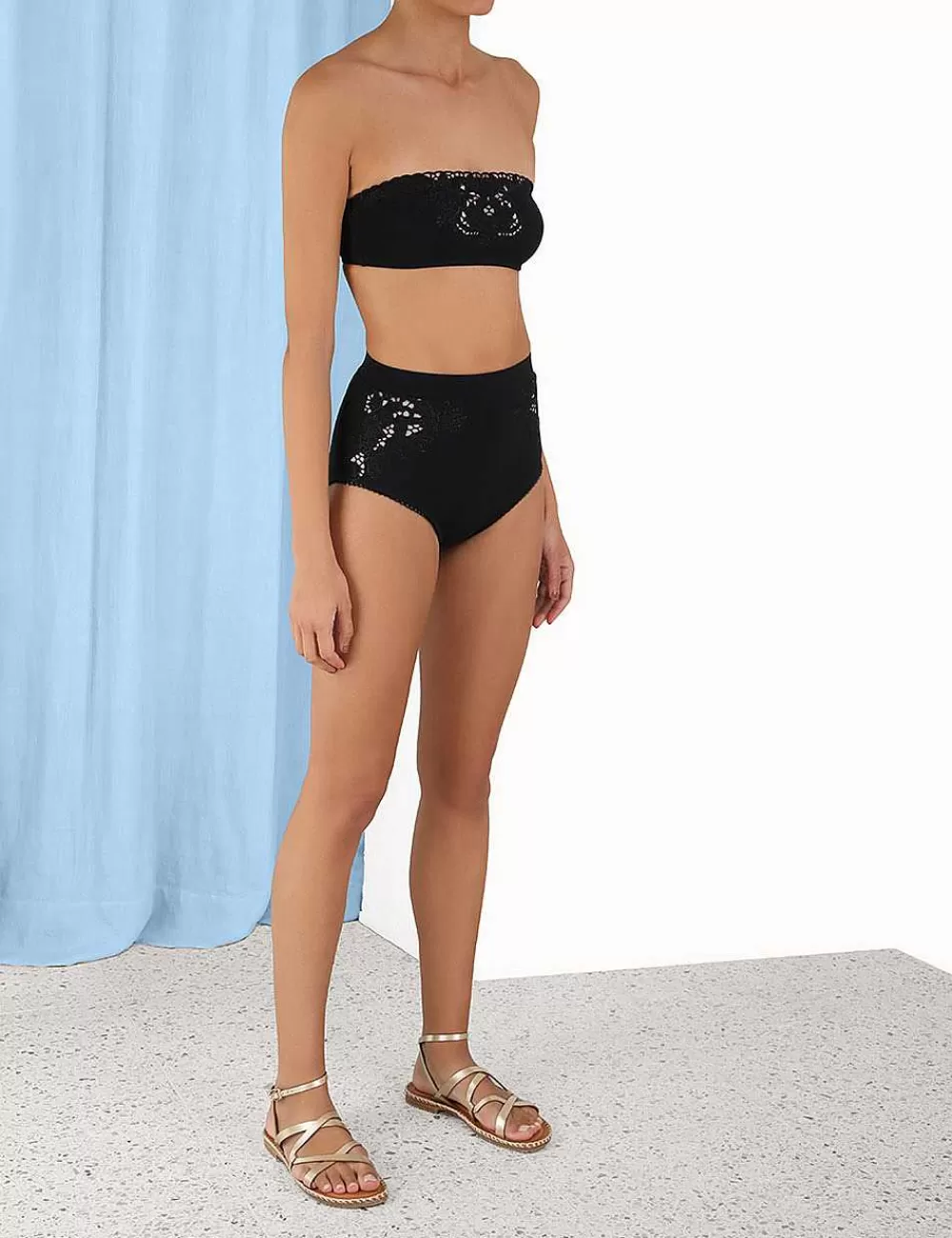 Shop ZIMMERMANN Ginger Embroidered Bikini