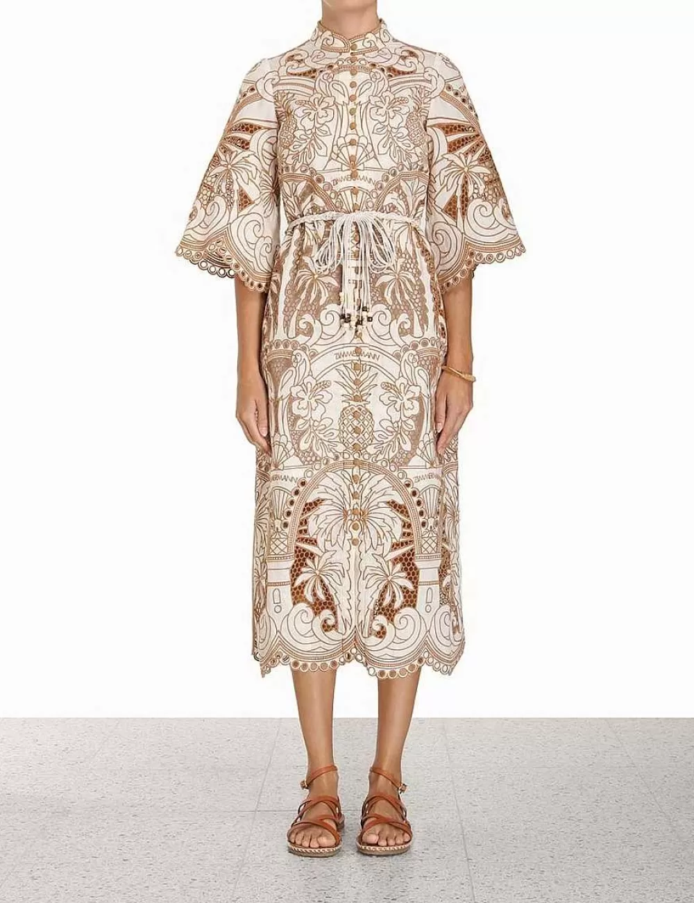 Clearance ZIMMERMANN Ginger Embroidered Shirt Dress