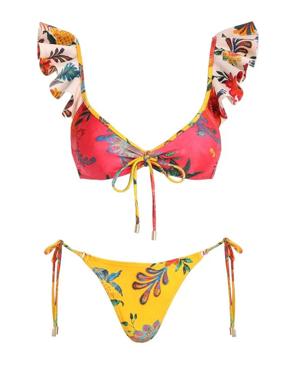 Store ZIMMERMANN Ginger Frill Shoulder Bikini