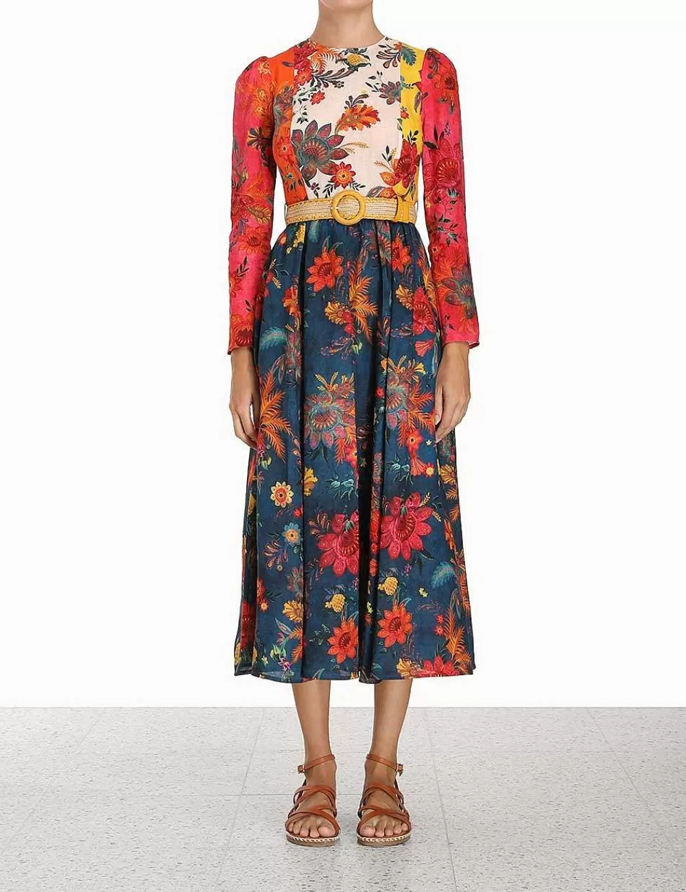 Cheap ZIMMERMANN Ginger Long Sleeve Midi Dress