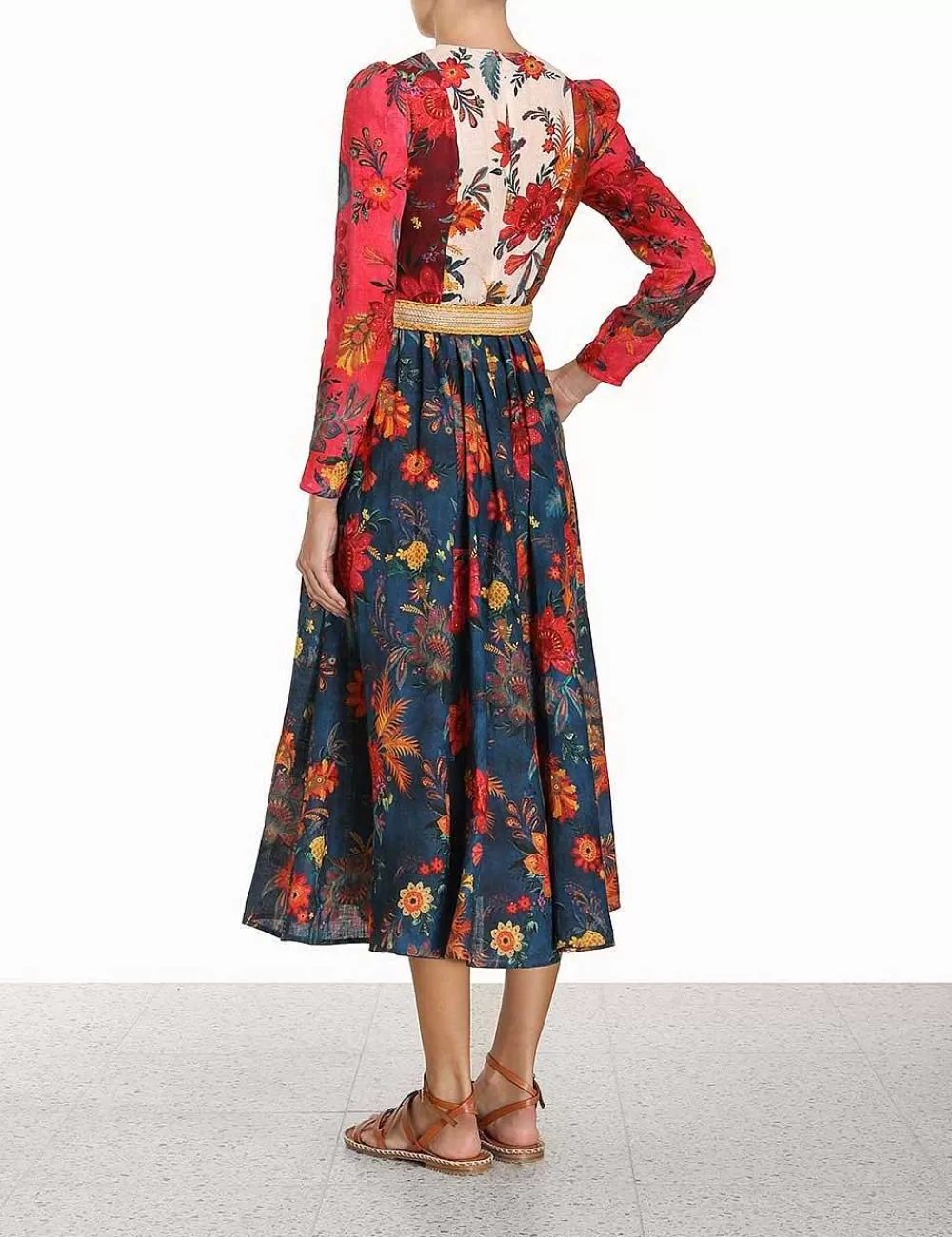 Sale ZIMMERMANN Ginger Long Sleeve Midi Dress