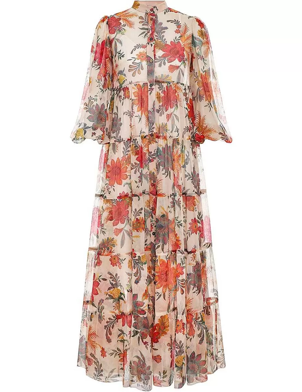 Shop ZIMMERMANN Ginger Tiered Midi Dress