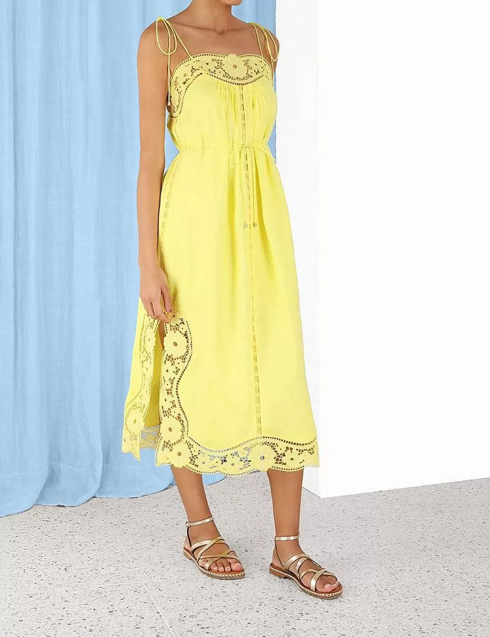 Shop ZIMMERMANN Halcyon Broderie Slip Dress