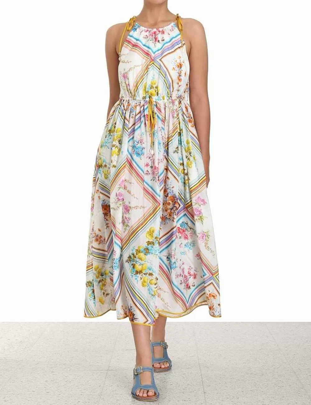 Discount ZIMMERMANN Halcyon Halter Scarf Dress