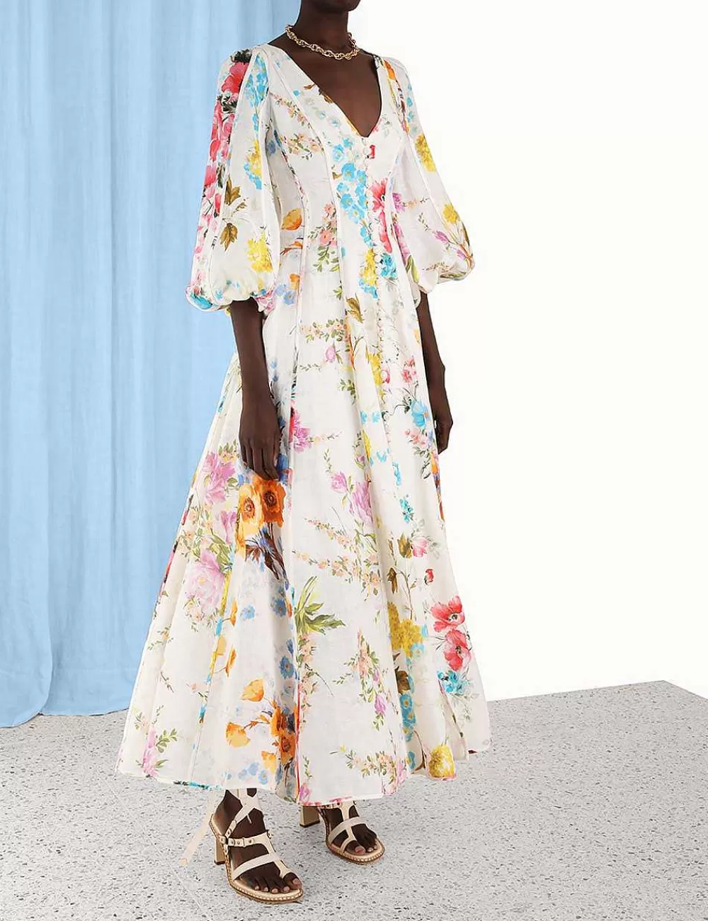 Clearance ZIMMERMANN Halcyon Panelled Maxi Dress