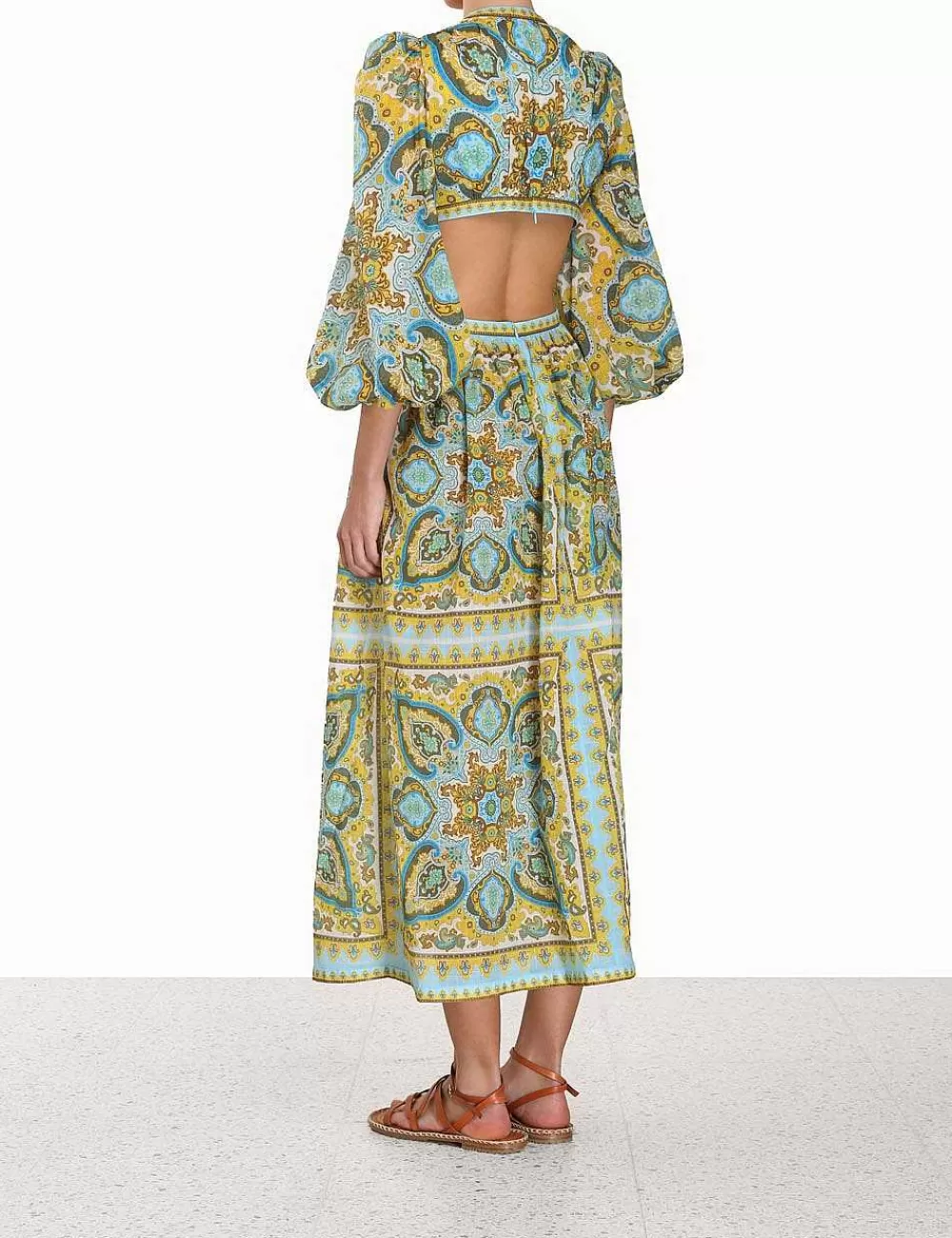 Fashion ZIMMERMANN Halcyon Tie Front Midi Dress