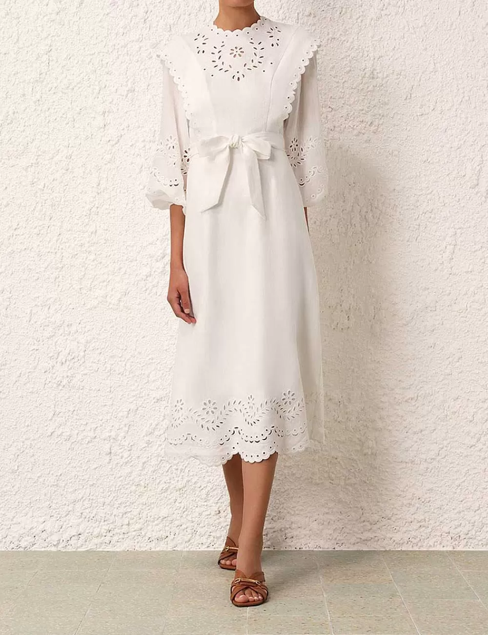 Cheap ZIMMERMANN Junie Embroidered Midi Dress