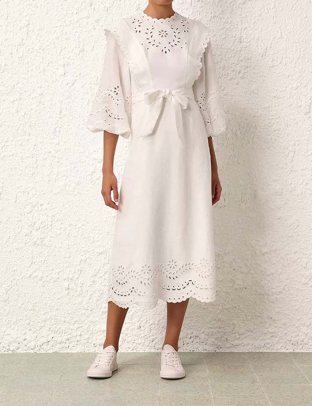 Cheap ZIMMERMANN Junie Embroidered Midi Dress