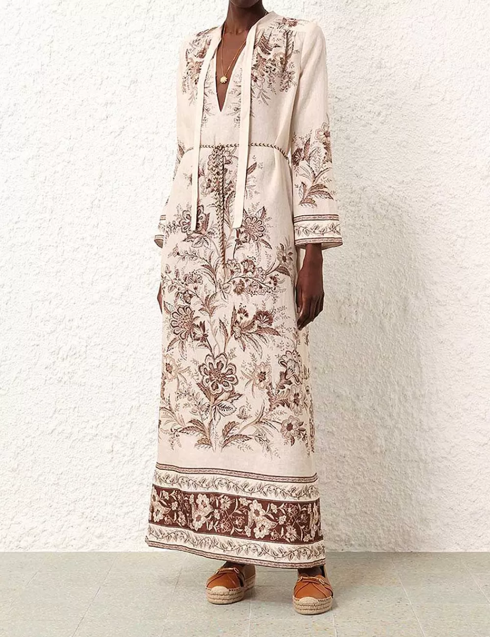Cheap ZIMMERMANN Junie Long Sleeve Maxi Dress