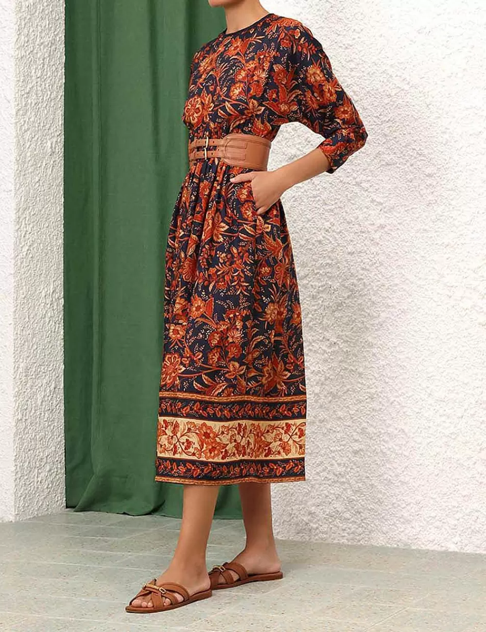 Fashion ZIMMERMANN Junie Long Sleeve Midi Dress